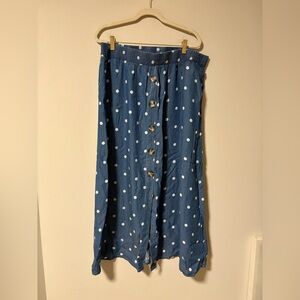 NWT Polka Dot Midi Skirt XL